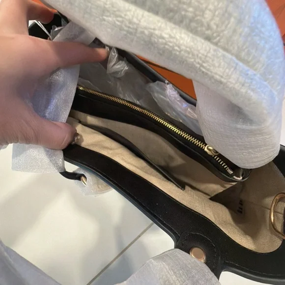 Tory Burch Black Tote with Logo Charm - Picture 2 of 6